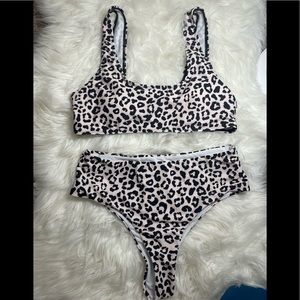Leopard 2 piece bikini never worn